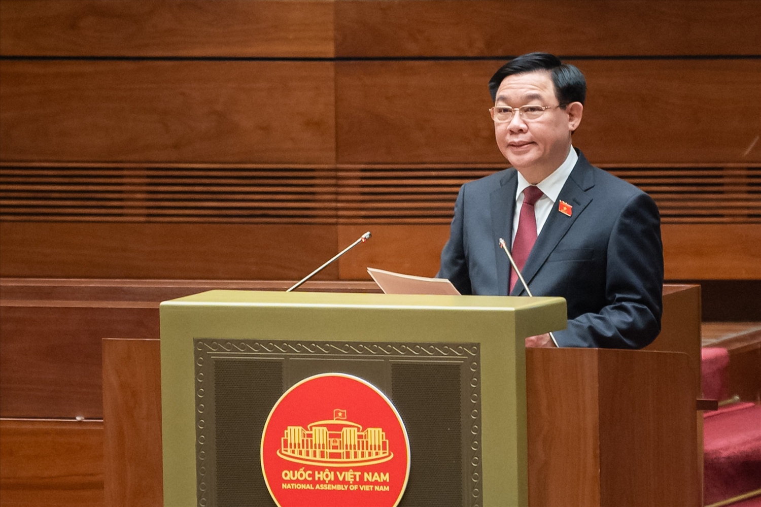 Chủ tịch Quốc hội Vương Đình Huệ phát biểu khai mạc Kỳ họp