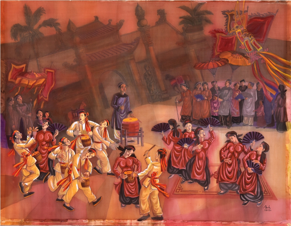 (TIN PV) Triển lãm 100 tác phẩm hội họa về Di sản văn hóa Việt Nam 10