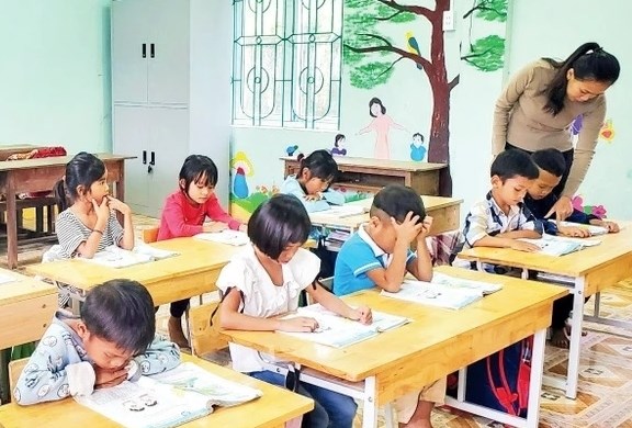 Một lớp học ở huyện miền núi Minh Hóa (Quảng Bình).