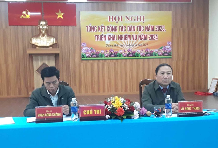 Trưởng Ban Dân tộc tỉnh Quảng Bình Võ Ngọc Thanh chủ trì Hội nghị