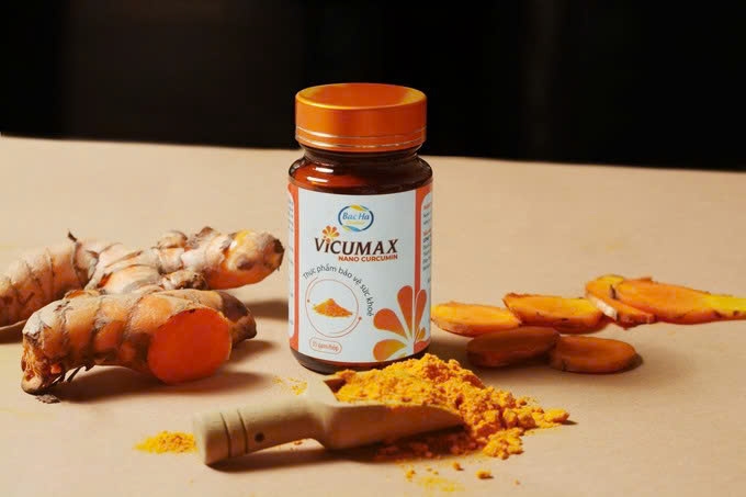 Sản phẩm thực phẩm bảo vệ sức khỏe Vicumax Nano Curcumin. Ảnh: bachacumin.vn