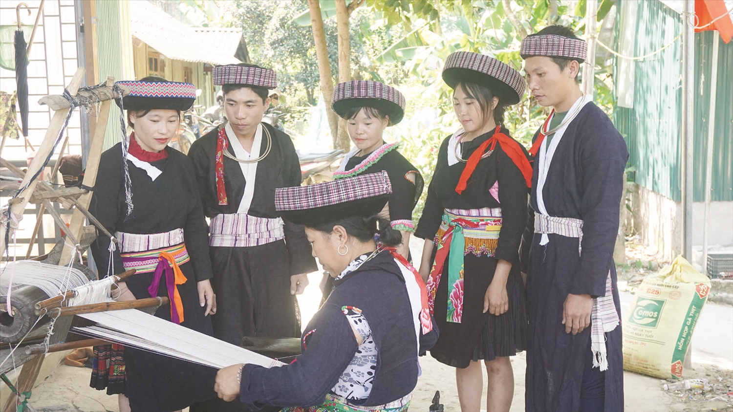 Trồng lanh, dệt vải và may quần áo truyền thống là một trong những tiêu chí đánh giá phẩm hạnh của phụ nữ Mông xanh.