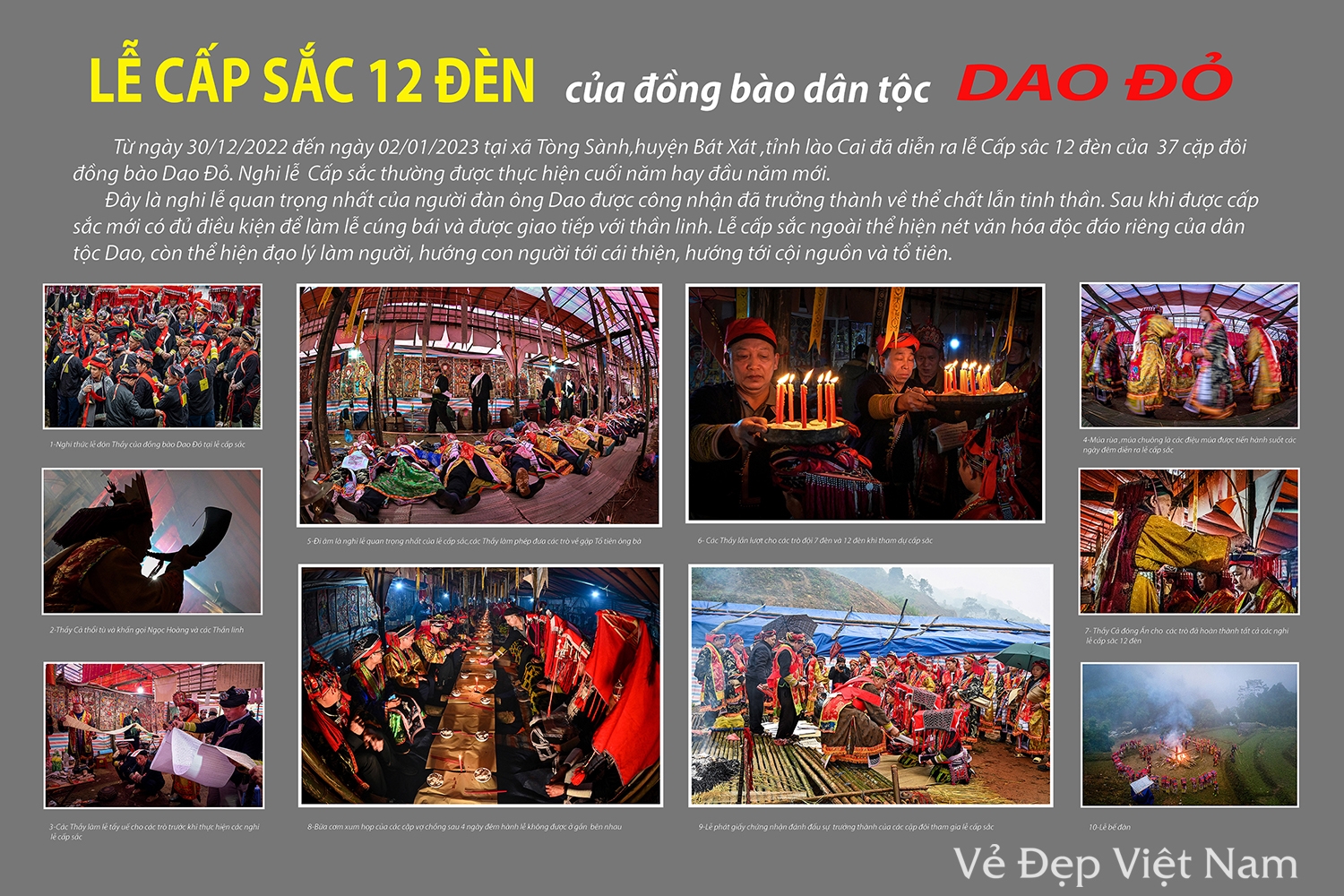 "Lễ cấp sắc 12 đèn của đồng bào dân tộc Dao Đỏ" của tác giả Kiều Anh Dũng (Thành phố Hồ Chí Minh) đồng giải Ba.(Ảnh Ban tổ chức cung cấp).