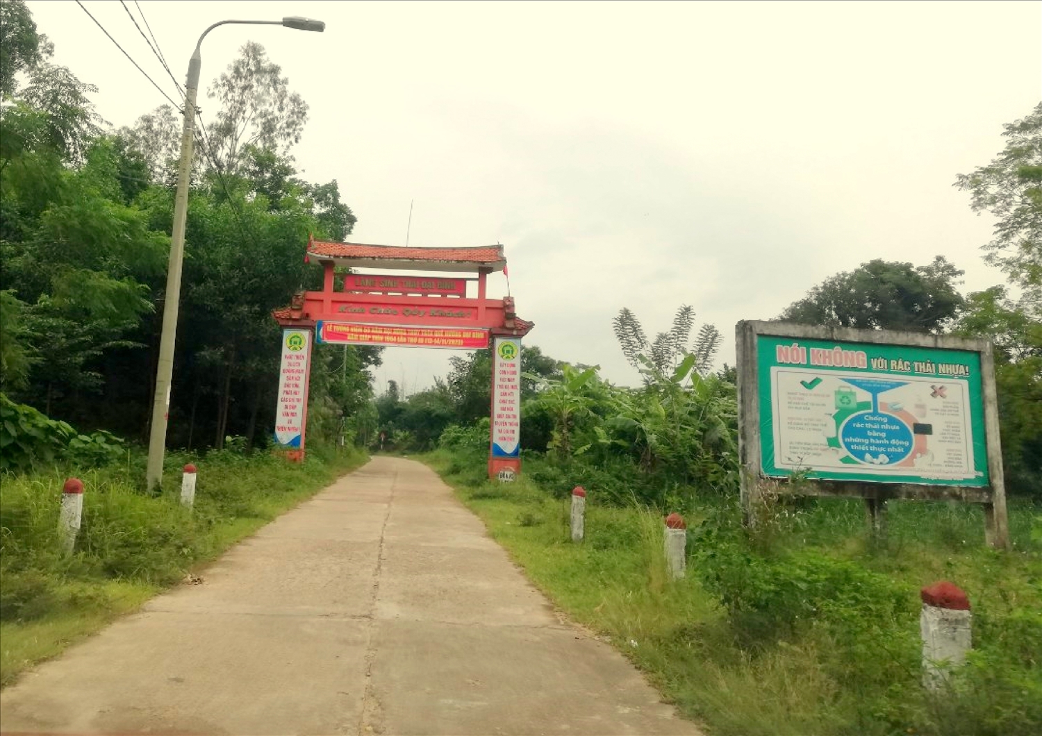 Cổng vào làng Đại Bình.