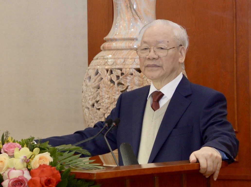 Tổng Bí thư Nguyễn Phú Trọng, Trưởng Tiểu ban Văn kiện phát biểu tại cuộc họp