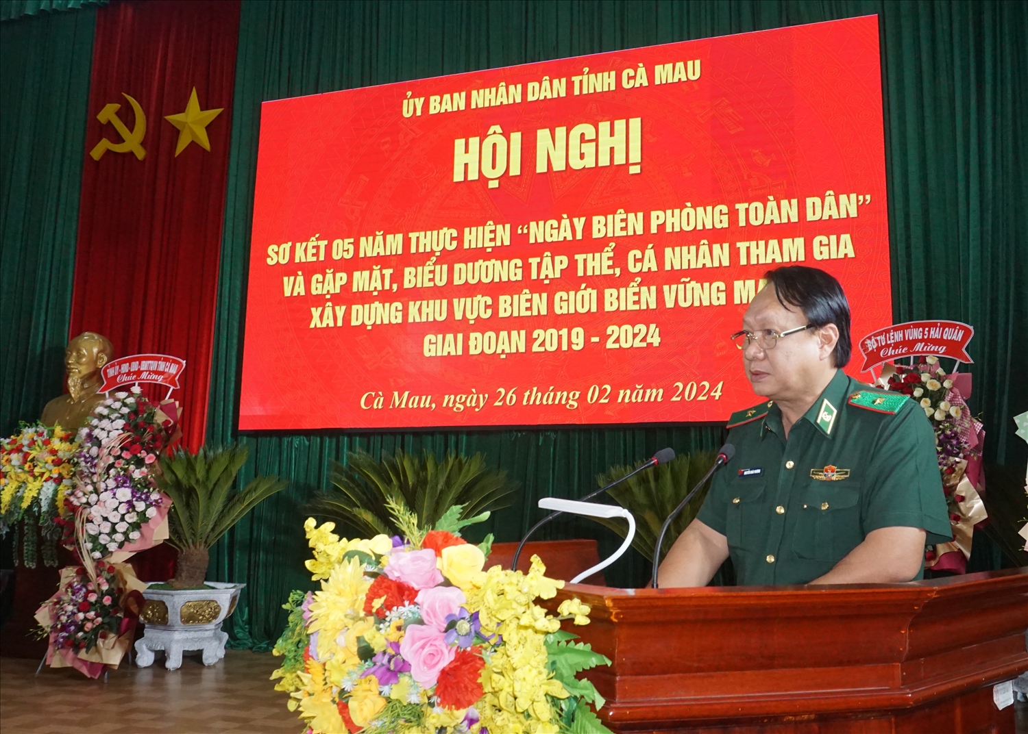 Thiếu tướng Nguyễn Hoài Phương Phó Tư Lệnh BĐBP phát biểu tại Hội nghị Sơ kết 05 năm 