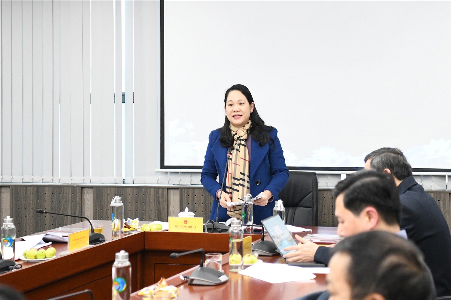 Thứ trưởng, Phó Chủ nhiệm Nông Thị Hà - Chủ nhiệm Hội đồng Khoa học và Công nghệ UBDT chủ trì phiên họp