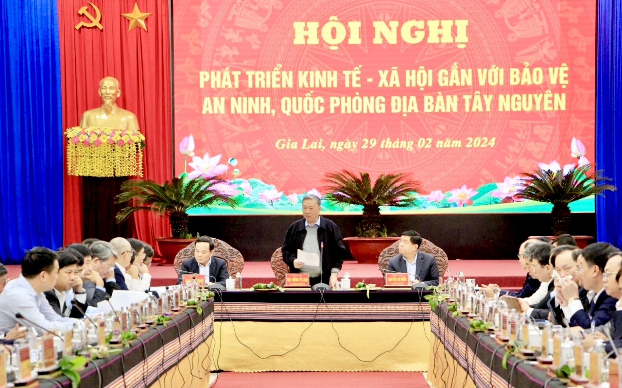 Đại tướng Tô Lâm, Ủy viên Bộ Chính trị, Bộ trưởng Bộ Công an phát biểu tại Hội nghị