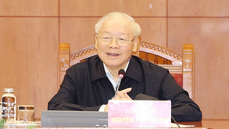Tổng Bí thư Nguyễn Phú Trọng phát biểu kết luận Phiên họp. 