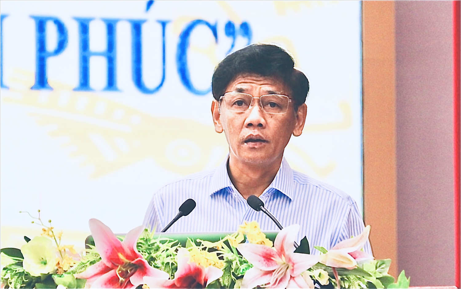 Bí Thư Tỉnh uỷ Sóc Trăng Lâm Văn Mẫn phát biểu tại hội nghị