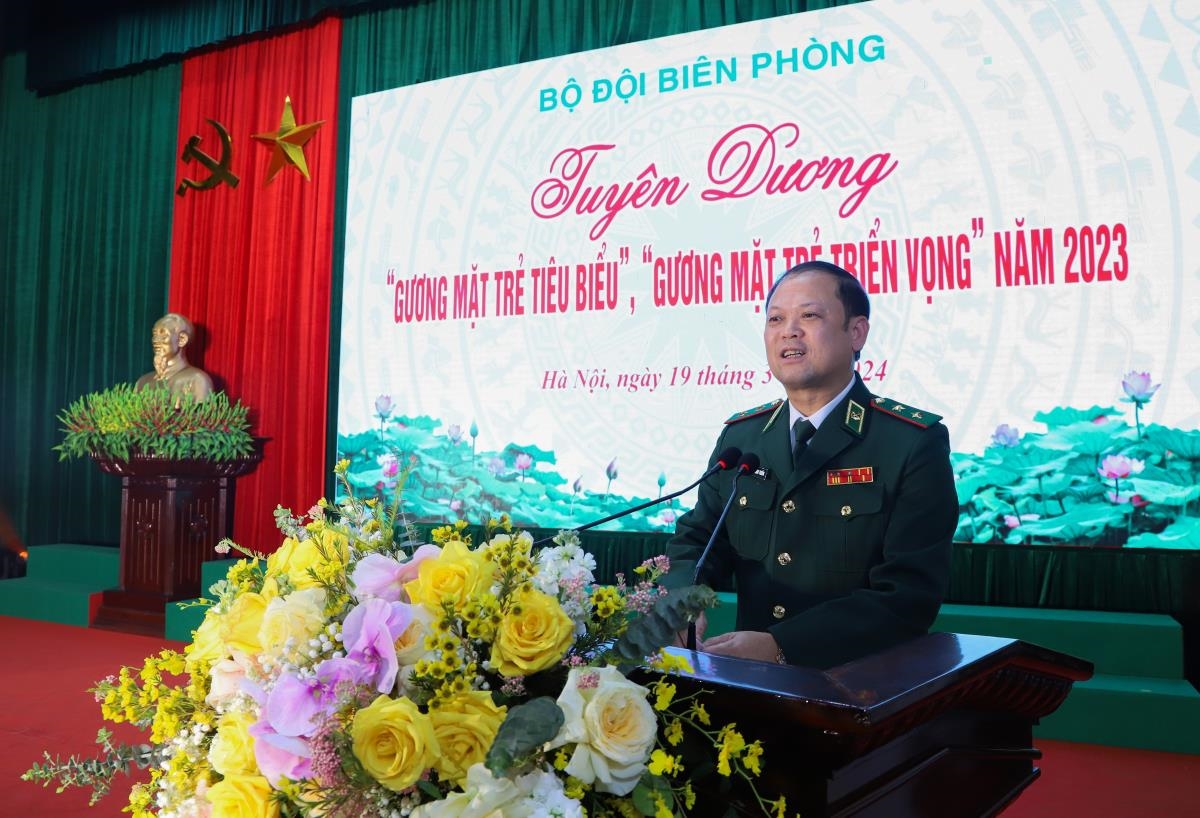 Trung tướng Nguyễn Anh Tuấn, Chính ủy Bộ đội Biên phòng phát biểu tại Lễ tuyên dương