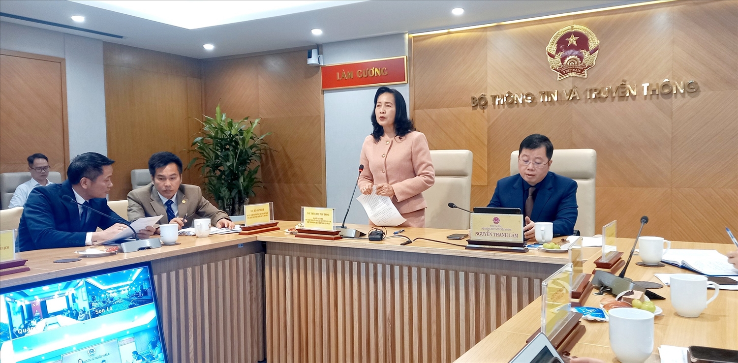 Bà Trần Thị Thu Đông, Phó Chủ tịch Liên hiệp các Hội văn học nghệ thuật VIệt Nam, Chủ tịch Hội Nghệ sĩ Nhiếp ảnh Việt Nam trả lời báo chí
