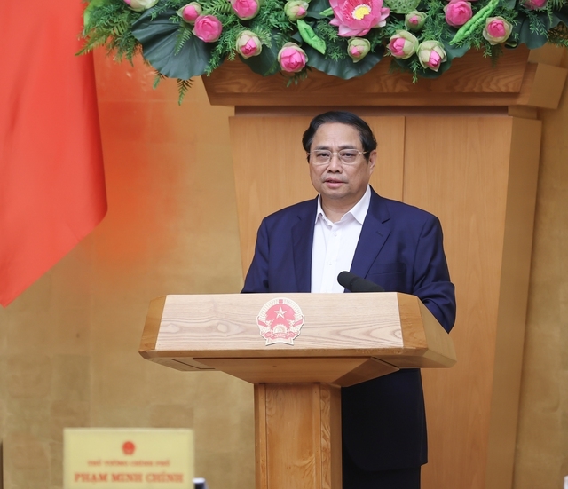 Thủ tướng Chính phủ Phạm Minh Chính cho biết, hoàn thiện thể chế là một trong 3 đột phá chiến lược được Đảng, Nhà nước quan tâm đặc biệt, lãnh đạo, chỉ đạo, tập trung đầu tư xây dựng, hoàn thiện - Ảnh: VGP/Nhật Bắc