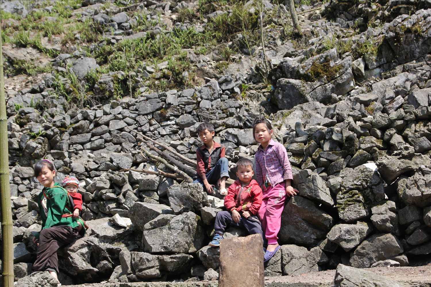 Trẻ em dân tộc Dao ở Cà Lò thích nghi với cuộc sống 