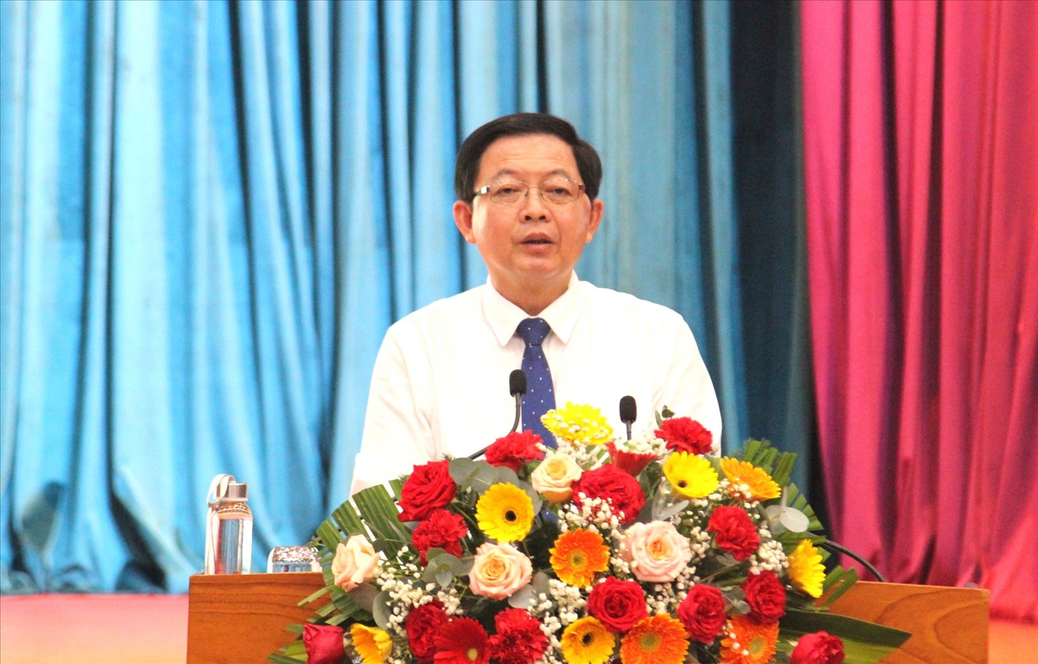 Ông Hồ Quốc Dũng, Bí thư Tỉnh uỷ Bình Định phát biểu tại Hội nghị