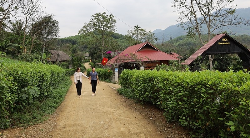 Những nếp nhà sàn truyền thống góp phần phát triển du lịch cộng đồng tại xã Thạch Lập, huyện Ngọc Lặc, tỉnh Thanh Hóa ( ảnh Thùy Linh)