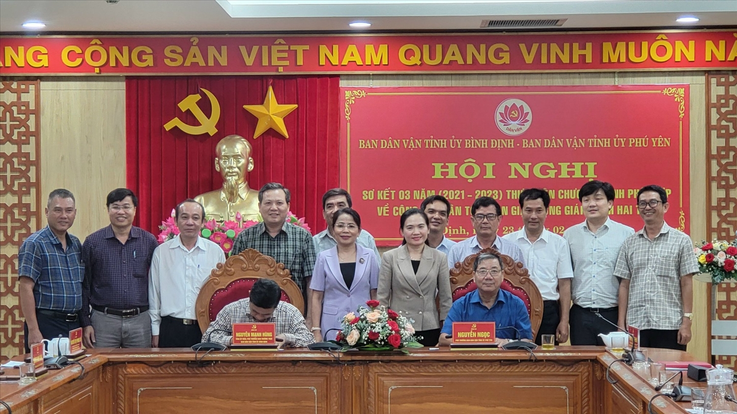Ban Dân vận Tỉnh ủy Bình Định và Phú Yên đã ký kết chương trình phối hợp công tác năm 2024