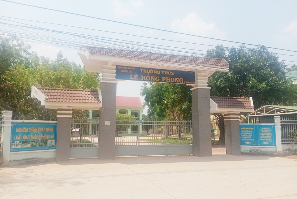 Trường THCS Lê Hồng Phong - nơi xảy ra sự việc nữ sinh lớp 7 gục ngã trong giờ học thể dục