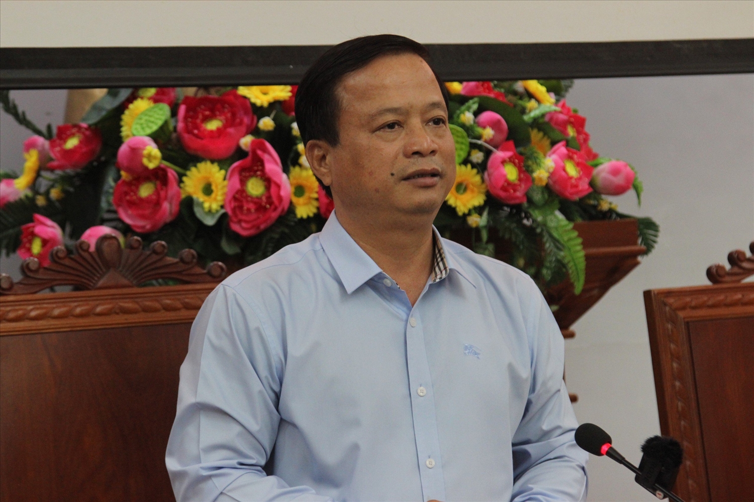 Ông Nguyễn Tuấn Thanh – Phó Chủ tịch UBND tỉnh Bình Định thông tin tại buổi họp báo
