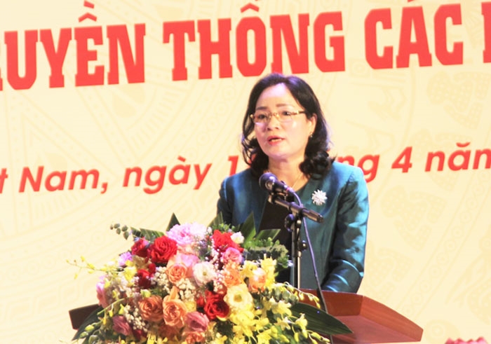 Thứ trưởng Bộ VHTT&DL Trịnh Thị Thủy phát biểu tại Hội nghị