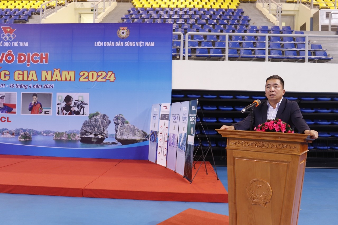 Ông Nguyễn Thanh Tùng, Phó Giám đốc Sở Văn hoá & Thể thao tỉnh Quảng Ninh phát biểu tại lễ khai mạc