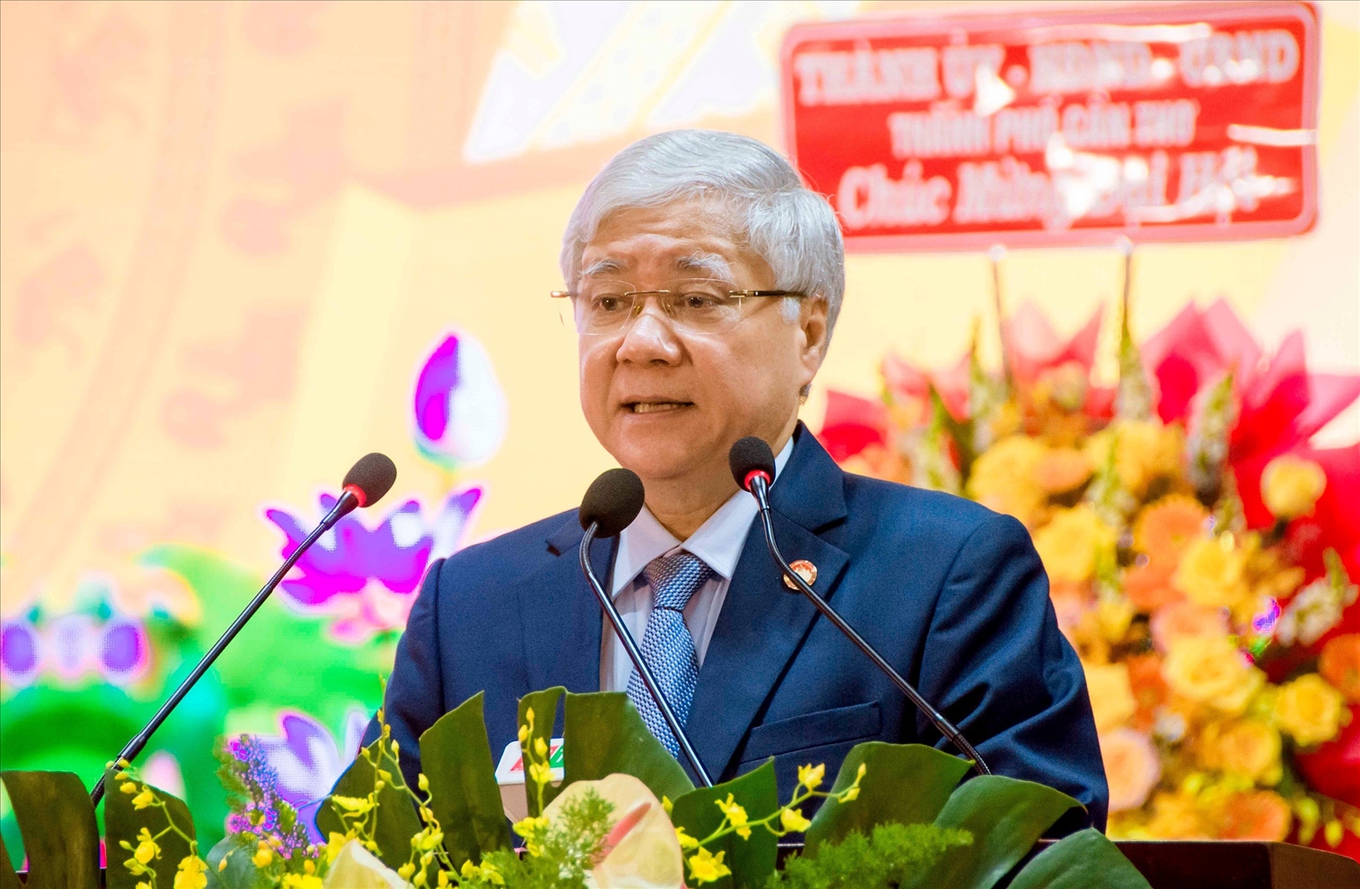 Bí thư Trung ương Đảng, Chủ tịch Ủy ban Trung ương MTTQ Việt Nam Đỗ Văn Chiến phát biểu chỉ đạo tại Đại hội 