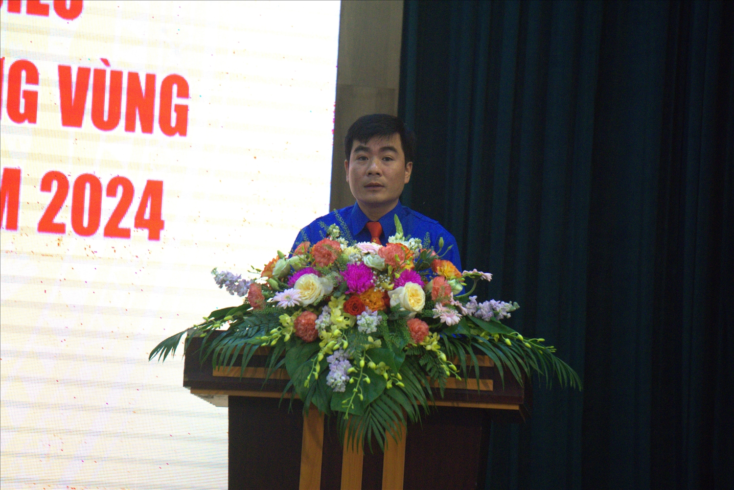Ông Lê Văn Châu, Tỉnh ủy viên, Bí thư Tỉnh đoàn Thanh Hóa phát biểu tại Hội nghị