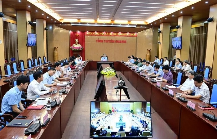 Đại biểu dự hội nghị tại điểm cầu UBND tỉnh Tuyên Quang