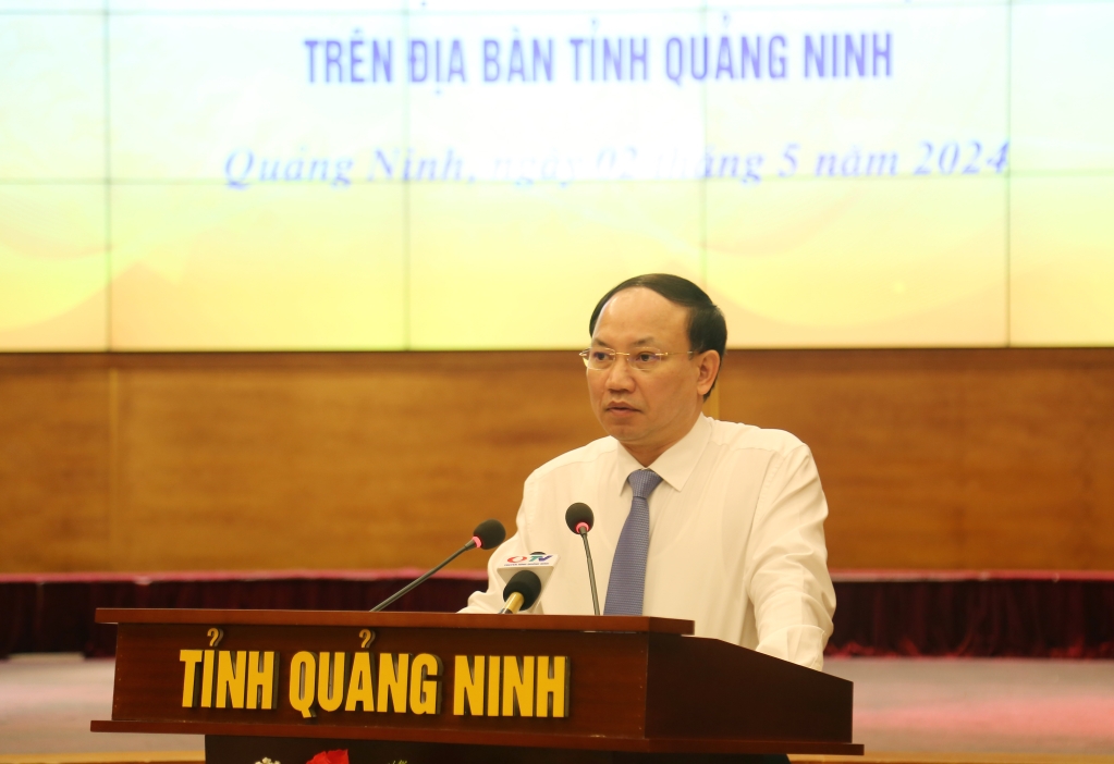 Bí thư Tỉnh ủy Quảng Ninh Nguyễn Xuân Ký phát biểu tại buổi lễ