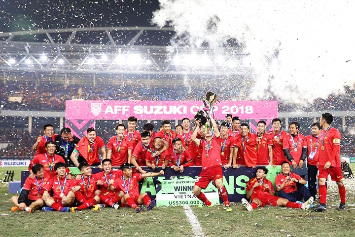Đội tuyển Việt Nam từng 2 lần vô địch AFF Cup vào các năm 2008 và 2018. (Ảnh IT)