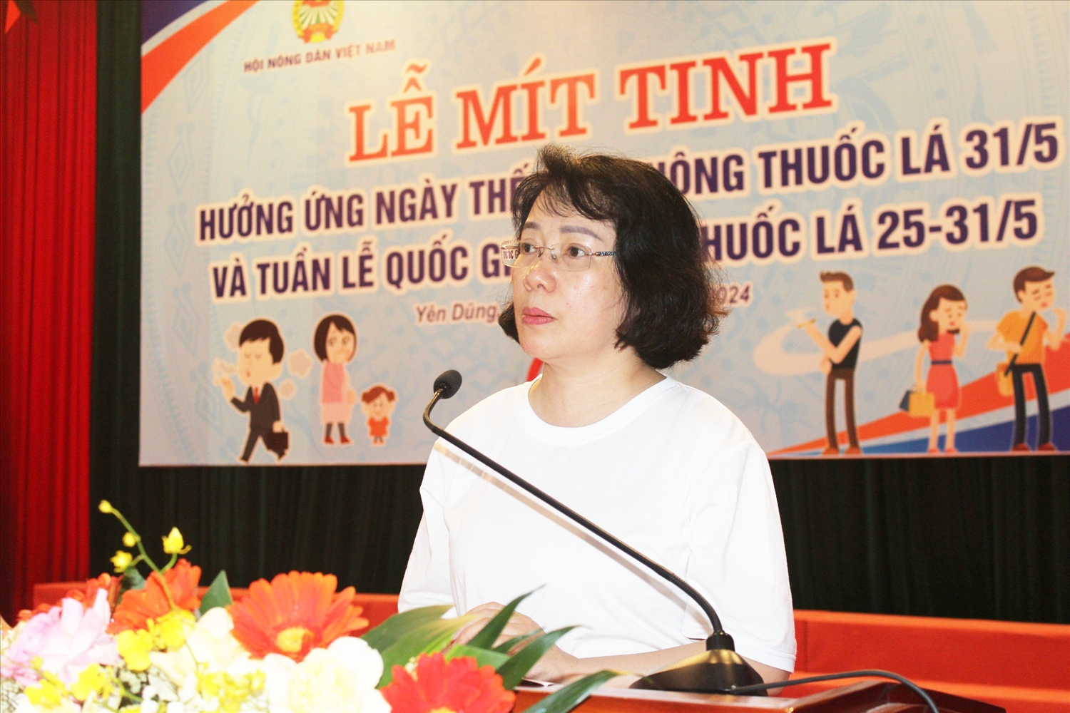 Ths.Bs. Phan Thị Hải phát biểu tại Lễ mít tinh