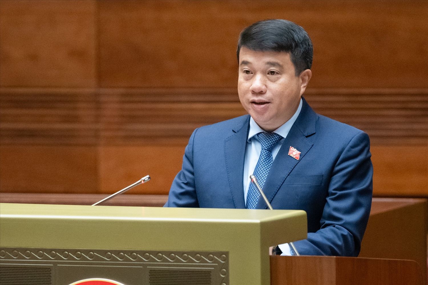 Chủ tịch Hội đồng Dân tộc của Quốc hội Y Thanh Hà Niê Kđăm trình bày báo cáo thẩm tra