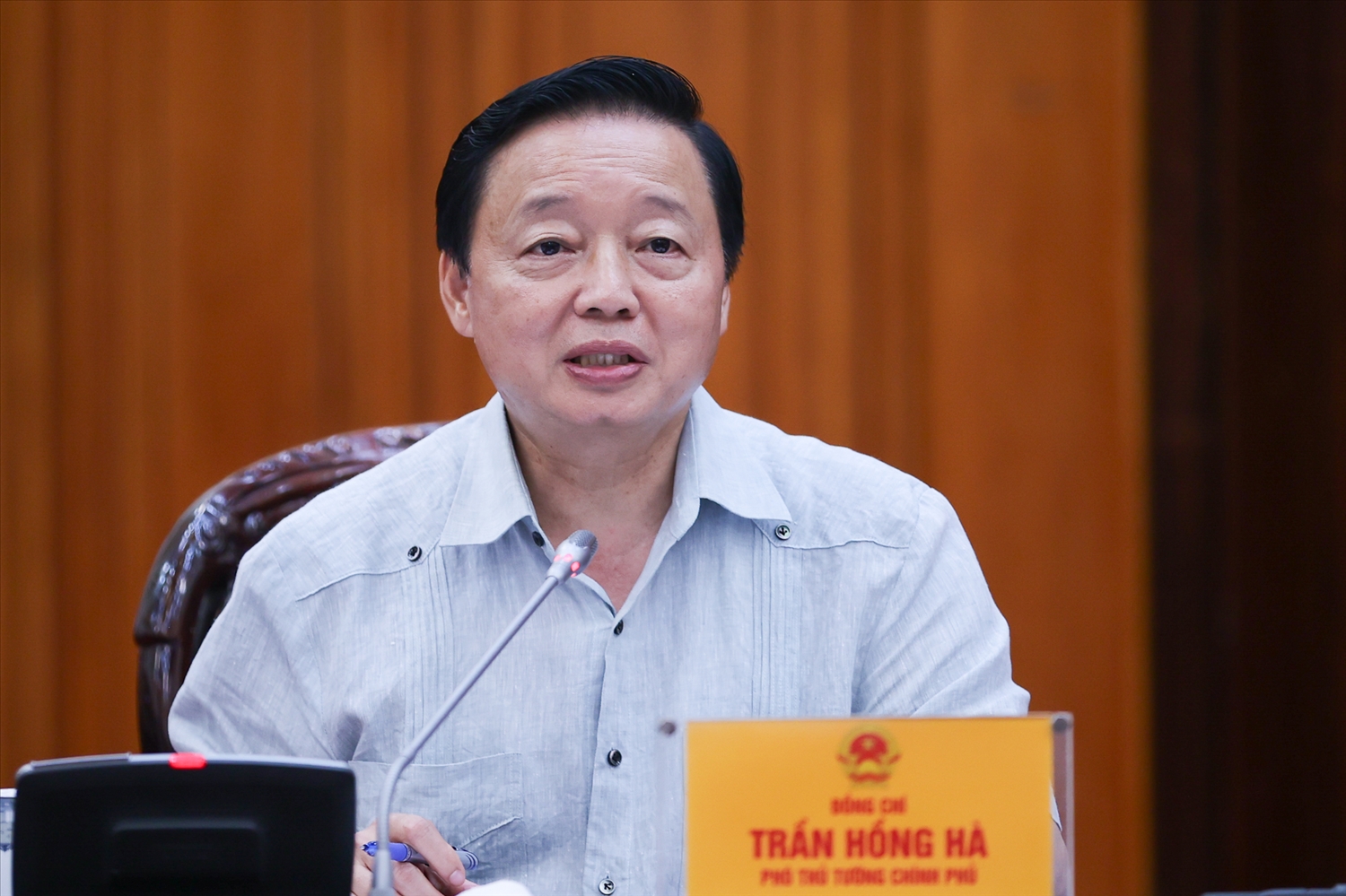 Phó Thủ tướng Trần Hồng Hà phát biểu tại phiên họp - Ảnh: VGP/Nhật Bắc
