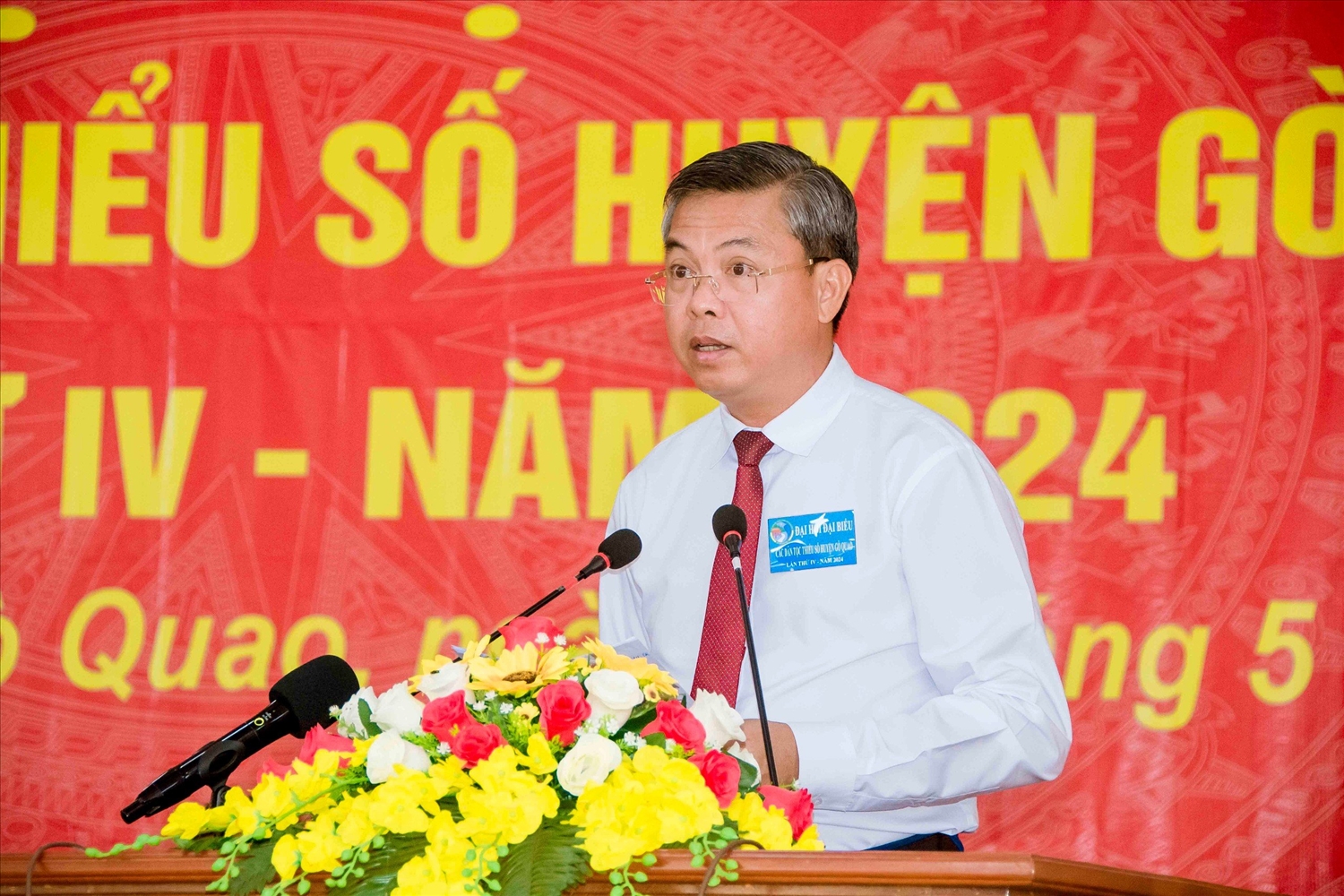 Ông Nguyễn Lưu Trung , Phó Chủ tịch UBND tỉnh, Trưởng Ban Chỉ đạo Đại hội đại biểu các DTTS tỉnh Kiên Giang lần thứ IV, năm 2024 phát biểu chỉ đạo Đại hội