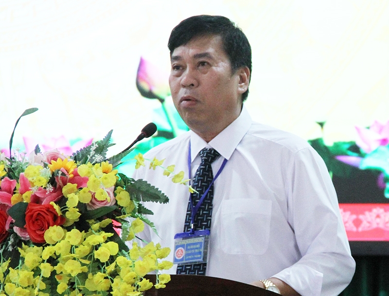 Trưởng Ban Dân tộc tỉnh Đắk Lắk Nguyễn Kính phát biểu chị đạo Đại hội