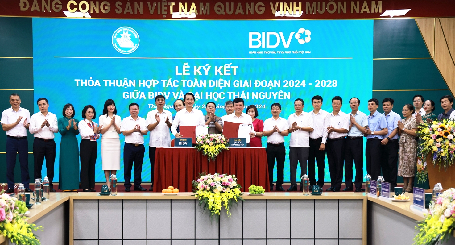 Lễ ký kết Thỏa thuận hợp tác toàn diện giai đoạn 2024 - 2028 giữa Ngân hàng BIDV và Đại học Thái Nguyên