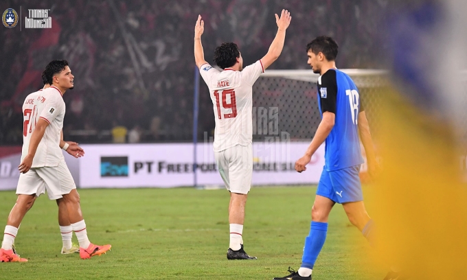 Haye vui mừng sau khi ghi bàn, mở tỷ số cho Indonesia trước Philippines. Ảnh: Timnas Indonesia