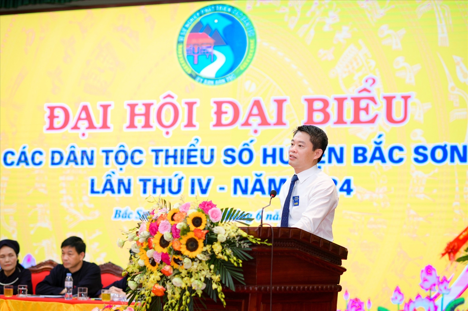Ông Nguyễn Quang Huy, Bí thư Huyện uỷ Bắc Sơn phát biểu tại Đại hội