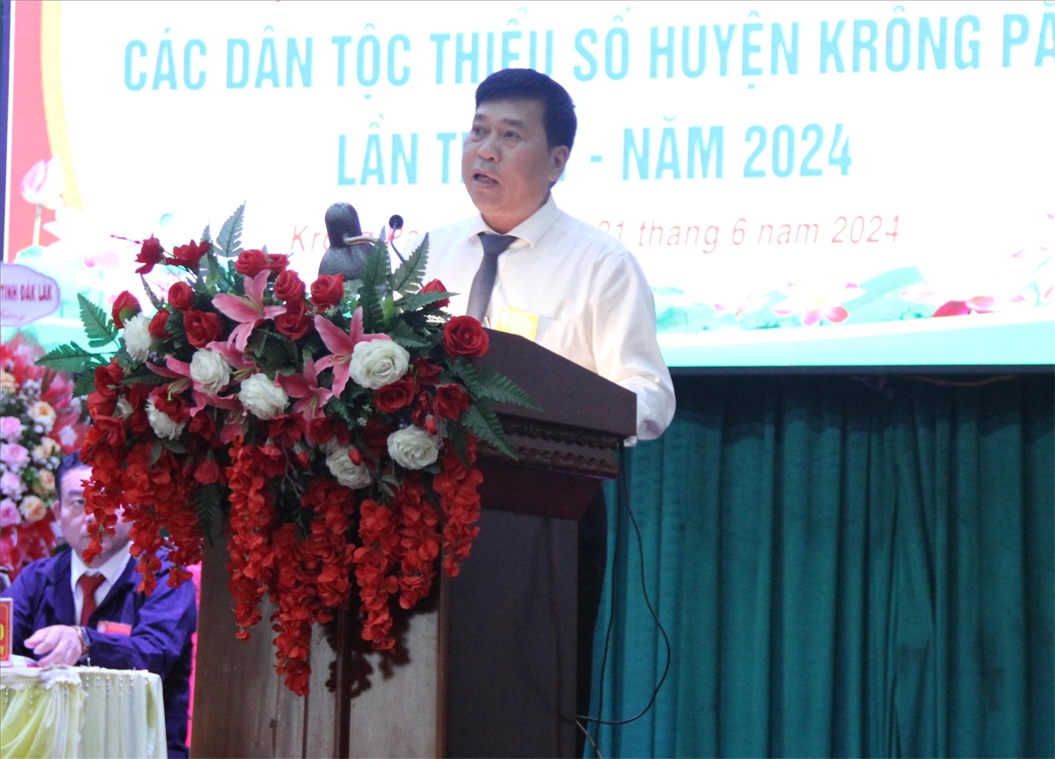 Trưởng Ban Dân tộc tỉnh Đắk Lắk, Phó trưởng Ban Thường trực Ban Chỉ đạo Đại hội Đại biểu các DTTS tỉnh Nguyễn Kính phát biểu chỉ đạo đại hội