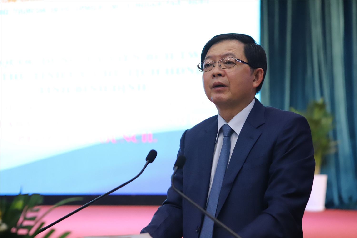 Ông Hồ Quốc Dũng – Bí thư Tỉnh ủy Bình Định phát biểu tại hội nghị.