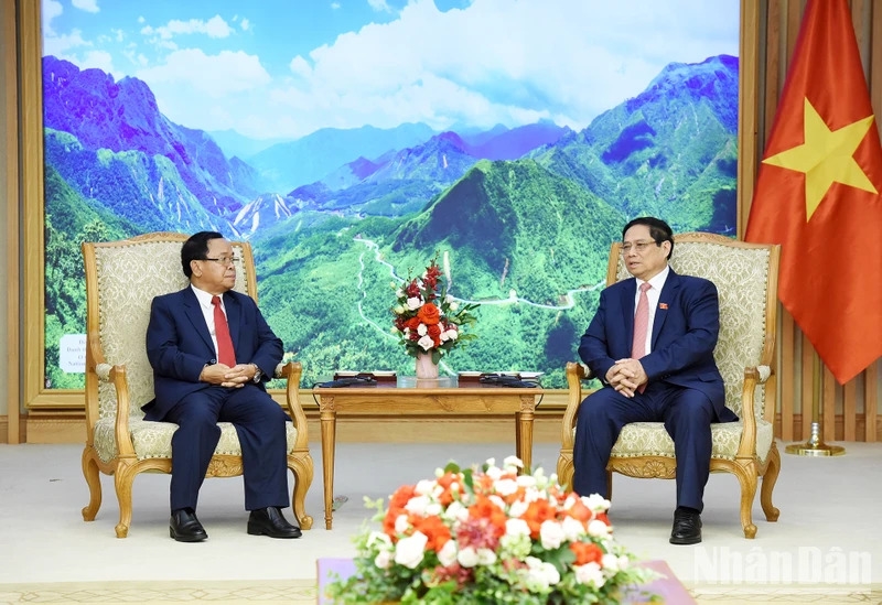 Thủ tướng Phạm Minh Chính tiếp Tổng Thanh tra Nhà nước Lào Khamphan Phommathat