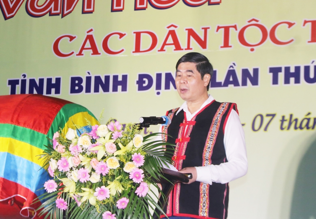 Ông Lâm Hải Giang - Phó Chủ tịch UBND tỉnh Bình Định phát biểu khai mạc Ngày hội