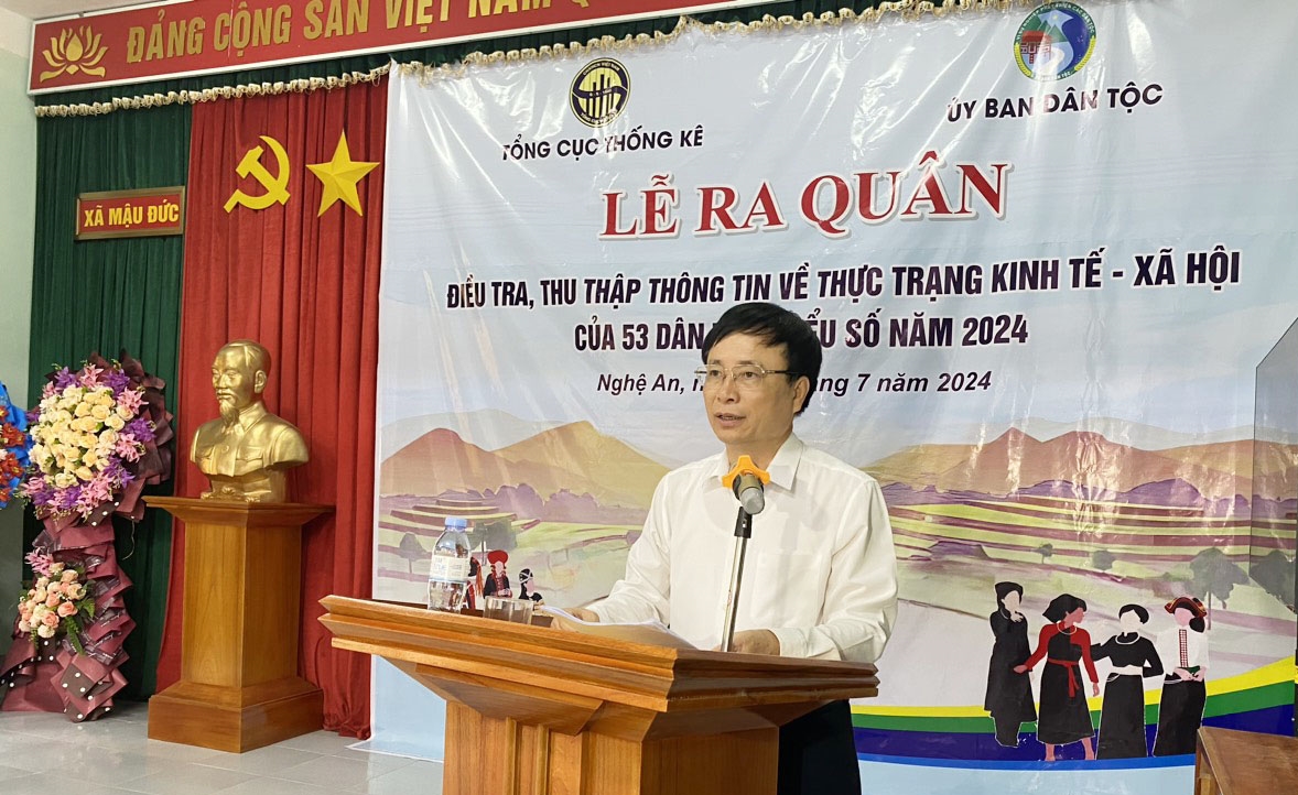 Phó Chủ tịch UBND tỉnh Nghệ An Bùi Đình Long phát biểu tại Lễ ra quân