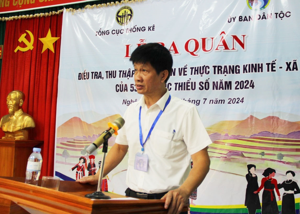 Ông Nguyễn Thanh Dương - Phó Tổng Cục trưởng Tổng cục Thống kê phát biểu tại Lễ ra quân