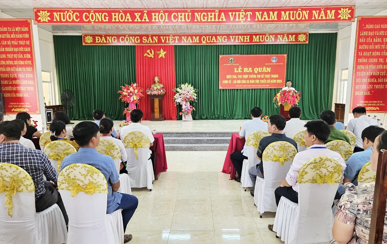 Lễ ra quân Điều tra thu thập thông tin thực trạng kinh tế - xã hội của 53 DTTS năm 2024, tại xã Thành Vinh, huyện Thạch Thành, tỉnh Thanh Hóa
