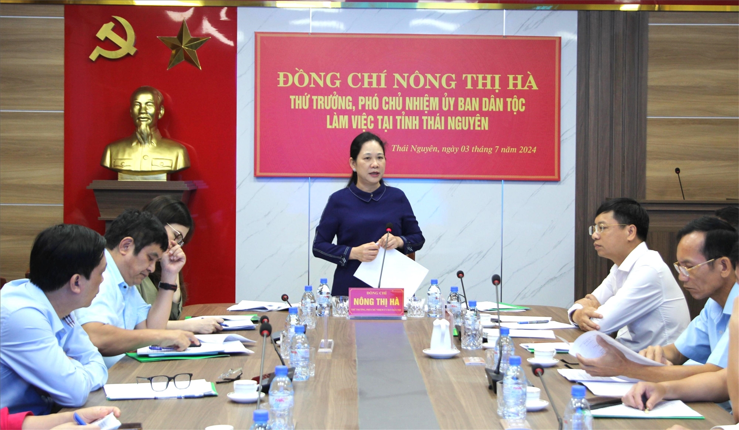 Thứ trưởng, Phó Chủ nhiệm Nông Thị Hà chủ trì buổi làm việc với Ban Dân tộc tỉnh Thái Nguyên