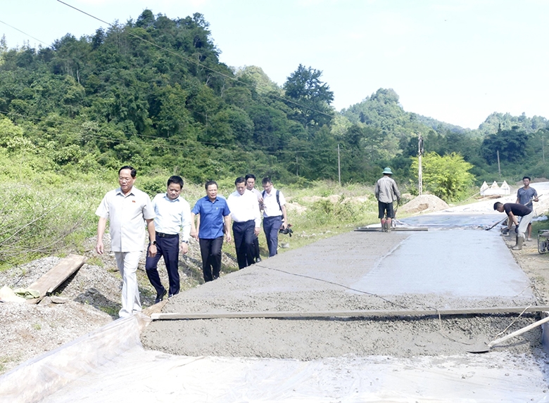 Công trình đường liên xã Quang Trung - Tri Phương, huyện Trùng Khánh, tỉnh Cao Bằng có nguồn vốn đầu tư từ các chương trình mục tiêu quốc gia.