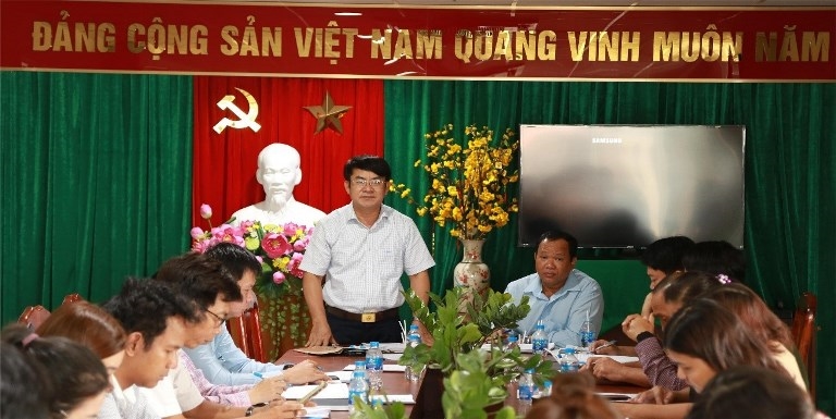 Ông Nguyễn Văn Khang - Trưởng Ban Dân tộc tỉnh Đồng Nai phát biểu tại Hội nghị.