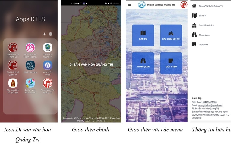 Giao diện App Di sản Văn hóa Quảng Trị