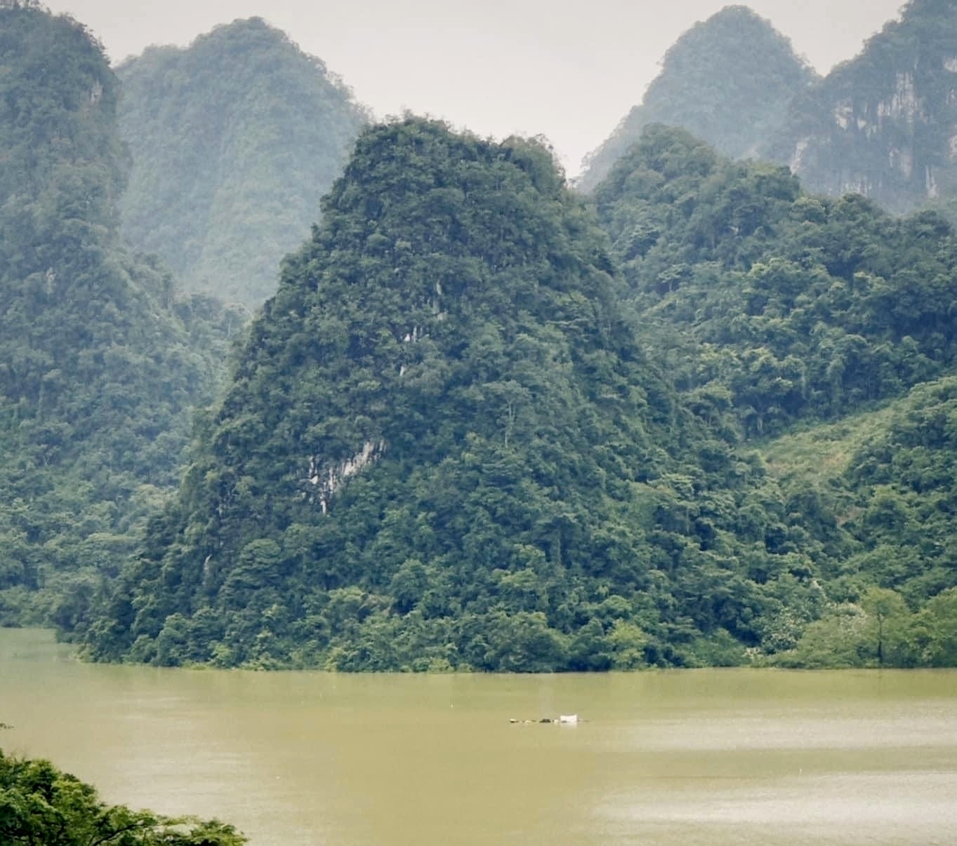 Hiện không thể đi bộ vào khu vực núi mà chỉ có thể chèo Sup hoặc thuyền Kayak. (Ảnh: Nhà Mộc Homestay)